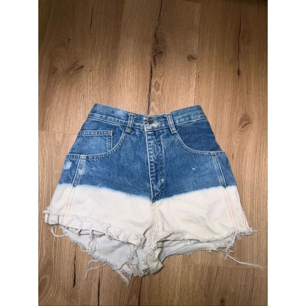 Size S blue and white Jean high waisted shorts vintage
